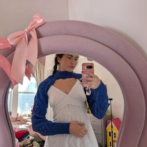 Zara Royal Blue Cable Knit Shrug Size Medium